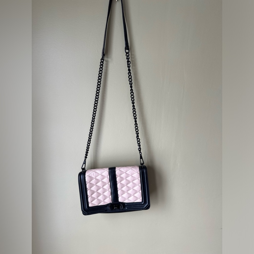 Rebecca Minkoff Love Clutch Shoulder Bag in Black/Latte